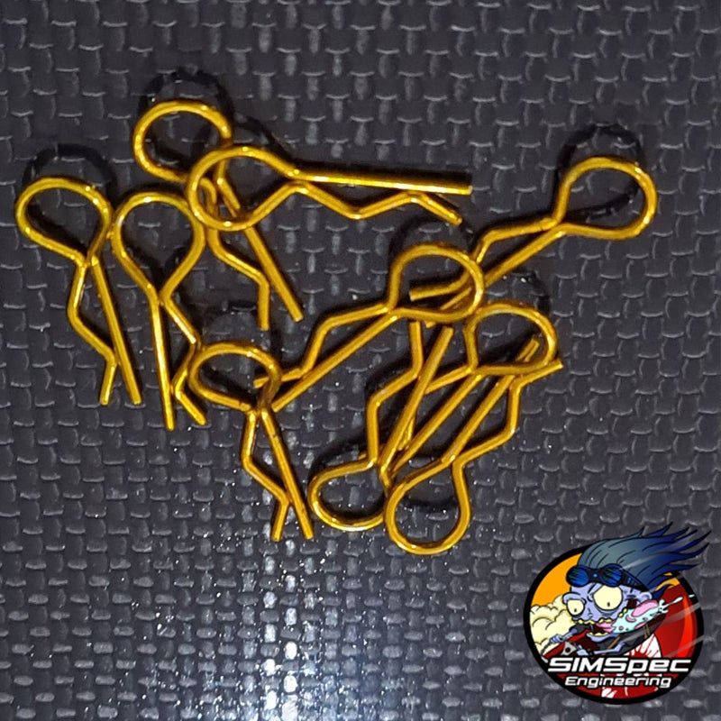 SIMSpec Gold Body Clips 10 Pack
