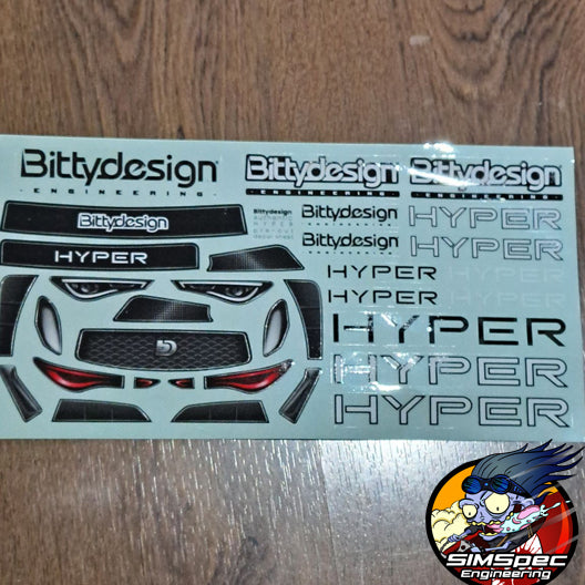 BittyDesigns Hyper headlight sticker sheet