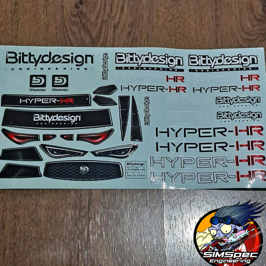 BittyDesigns Hyper HR headlight sticker sheet