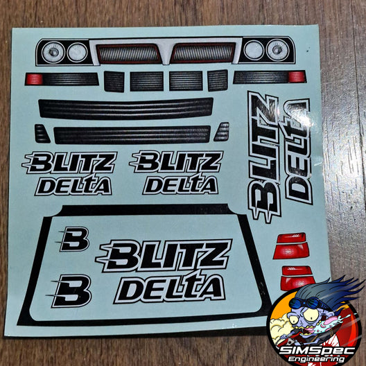 Blitz Delta headlight sticker sheet