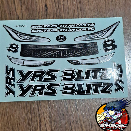 Blitz YRS headlight sticker sheet