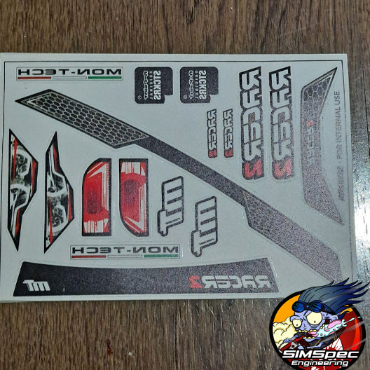 Montech Racer2 headlight sticker sheet