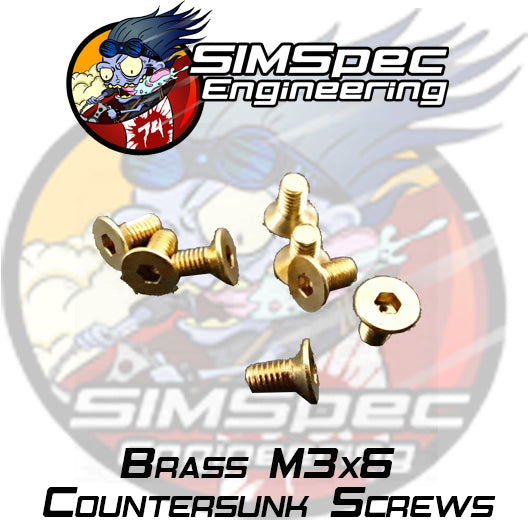 SIMSpec Brass Countersunk M3x6mm (x8)