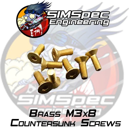SIMSpec Brass Countersunk M3x8mm (x8)