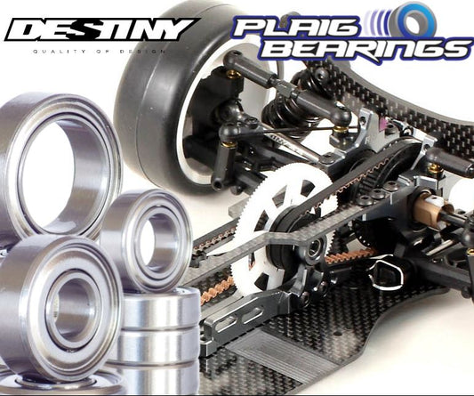 Plaig Bearings Destiny RX10 SR 3.0 Complete V2 Premium Metal Shielded Bearing Kit
