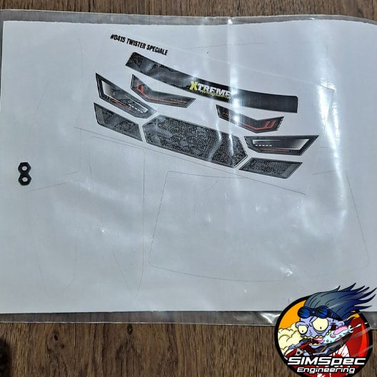 Xtreme Aerodynamics Twister Speciale Sticker sheet and window mask
