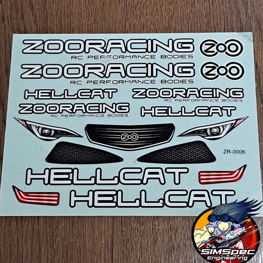 ZooRacing Hellcat sticker sheet