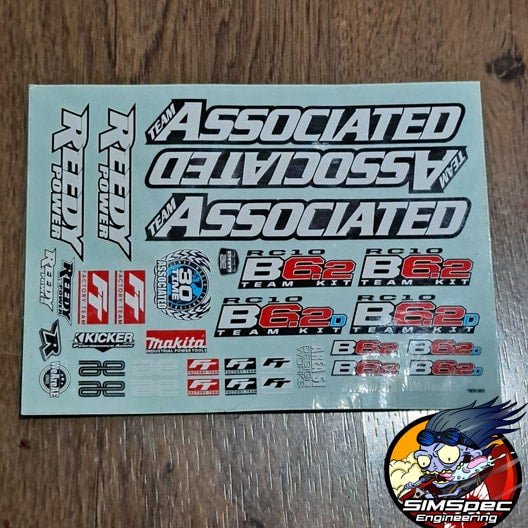 Team Associated B6.2D sticker sheet