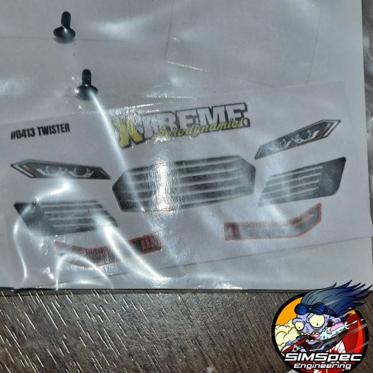 Xtreme Aerodynamics Twister Sticker sheet and window mask